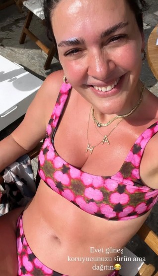 bergüzar korel bikini pozu, bergüzar korel son hali, bergüzar korel 2025 yazı, 25 kilo veren ünlüler,
