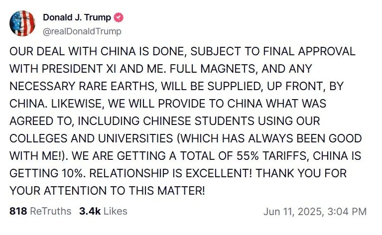trump çin açıklama