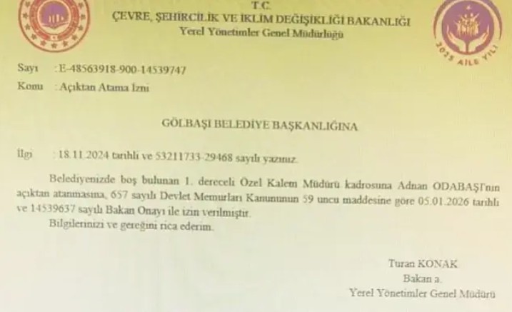 adnan odabaşı gölbaşı belediyesi torpil